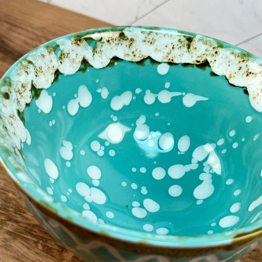 Meritage Otis Teal 27 oz Stoneware Soup Bowl w Handle / 1 Replacement Piece